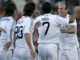 Los madridistas Sergio Ramos, Higuaín, Raúl y Robben.