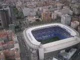 Las inmediaciones del estadio Santiago Bernabéu.