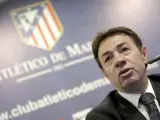 El entrenador del Atlético de Madrid Abel Resino en una rueda de prensa.