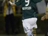 Keirrison, delantero del Palmeiras, celebrando un gol.