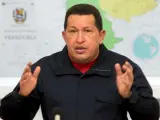 Hugo Chávez durante un consejo de ministros.