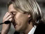 El futbolista Míchel Salgado, durante la rueda de prensa que ofreció tras la rescisión del contrato que le unía al Real Madrid.