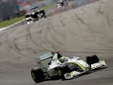 El piloto británico de Fórmula 1 Jenson Button, de Brawn GP, durante la celebración del GP de Turquía.