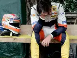 Nelsinho Piquet, abatido tras abandonar en Mónaco (EFE)