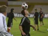 El jugador del Bayern Múnich Franck Ribery se ejercita en un entrenamiento.