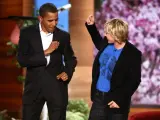 Barack Obama, bailando en el programa de Ellen DeGeneres.