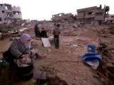 Campamento de refugiados palestinos de Yabalia durante la pasada "Operación Plomo Fundido".