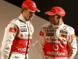 Lewis Hamilton y Jenson Button en la presentación del equipo McLaren.