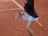La tenista rusa María Sharapova en el partido de Roland Garros ante Justine Henin, en el que cayó eliminado.