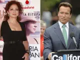 Gloria Estefan y Arnold Schwarzenegger.