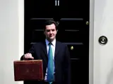 George Osborne en el número 11 de Downing Street, en Londres.