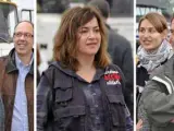 Roque Pascual Salazar (i), Alicia Gámez y Albert Vilalta, los tres voluntarios españoles que fueron secuestrados a unos 150 kilómetros de Nuakchot.