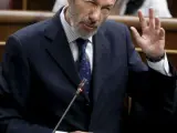 El ministro del Interior, Alfredo Pérez Rubalcaba, en el Congreso de los diputados.