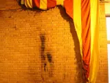 'Estelada' quemada durante un acto de Solidaritat Catalana per la Independència