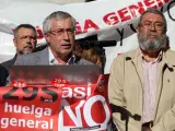 Ignacio Fernández Toxo (CC OO) y Cándido Méndez (UGT), secretarios generales de los dos sindicatos mayoritarios.