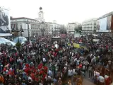 Panorámica de la Puerta del Sol de Madrid durante la manifestación de los sindicatos en la huelga general del 29-S.