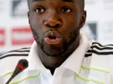 Lass Diarra, centrocampista del Real Madrid, en rueda de prensa.