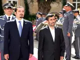 El presidente iraní, Mahmud Ahmadineyad, y el primer ministro libanés, Saad Hariri.