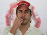Fernando Alonso, piloto de Ferrari, durante el Gran Premio de Brasil.