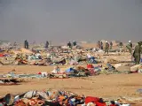 Imagen del desmantelamiento del campamento de 'Gdaim Izik'.
