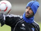 Ruud Van Nistelrooy durante un entrenamiento con el Hamburgo.