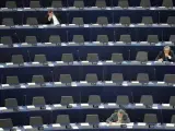 Aspecto del hemiciclo del Parlamento europeo durante una sesi&oacute;n plenaria.