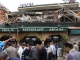 Estado del Caf&eacute; Argana de Marrakech tras el atentado.