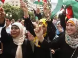 Los palestinos han celebrado el acuerdo de reconciliación entre Fatah y Hamás durante una manifestación en Gaza.
