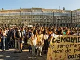 Manifestantes en A Coruña, el 15 M.