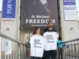 Imagen Del Acto Del CAC Málaga Para Exigir La Liberación De Ai Weiwei