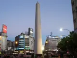 Una imagen de la ciudad de Buenos Aires, en la famosa plaza del obelisco.