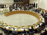Vista general de la reunión del Consejo de Seguridad de la ONU celebrada en la sede de Naciones Unidas en Nueva York, Estados Unidos.