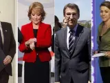 Imágenes de archivo de cuatro presidentes autonómicos (de izquierda a derecha): Patxi López (País Vasco), Esperanza Aguirre (Madrid), Alberto Núñez Feijóo (Galicia) y María Dolores de Cospedal (Castilla-La Mancha).