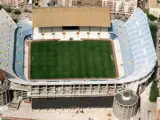 Una vista aérea del estadio de Mestalla.