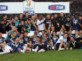 Los jugadores del Inter celebran la victoria en el partido por la final de la Copa Italia.
