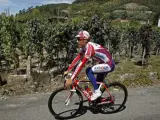 El español Joaquín "Purito" Rodriguez, ciclista del KATUSHA, se entrena en tierras gallegas durante el día de descanso.