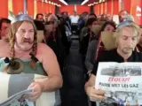 Astérix y Obélix en la parodia realizada para promocionar la película.