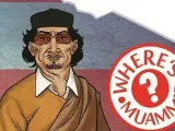 Portada del cómic '¿Dónde está Muammar?', dedicada al dictador derrocado libio.