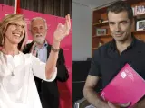 A la izquierda, la candidata por UPyD a la presidencia, Rosa Díez, y a la derecha Toni Cantó, candidato por UPyD por la provincia de Valencia.