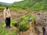 Mina de coltán en el Congo.