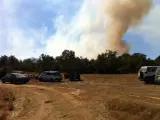 Efectivos Contra Incendios Durante Las Tareas En El Fuego De Oteruelos