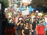 La 'columna Sur' de Leganés, minutos después de comenzar su marcha a Madrid para la manifestación del 15-O.