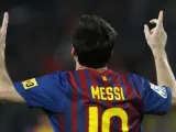 Messi, celebrando un gol.