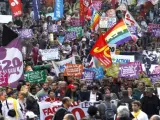 Manifestación que ha tenido lugar en Niza para protestar por la cumbre del G-20.
