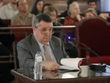 Eduardo Hinojosa, dueño de la tienda Forever Young, durante su declaración en la décima jornada del juicio al expresident de la Generalitat Francisco Camps.