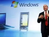 Steve Ballmer, presidente de Microsoft, durante su intervención en el Mobile World Congress de Barcelona en 2009.