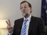 Rajoy, durante la entrevista concedida a EFE.