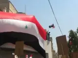 Imagen de archivo de una bandera siria.
