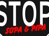 Una de las imágenes en la red para protestar contra los proyectos antipiratería de EE UU, SOPA y PIPA.