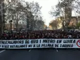 Manifestación de trabajadores de TMB.